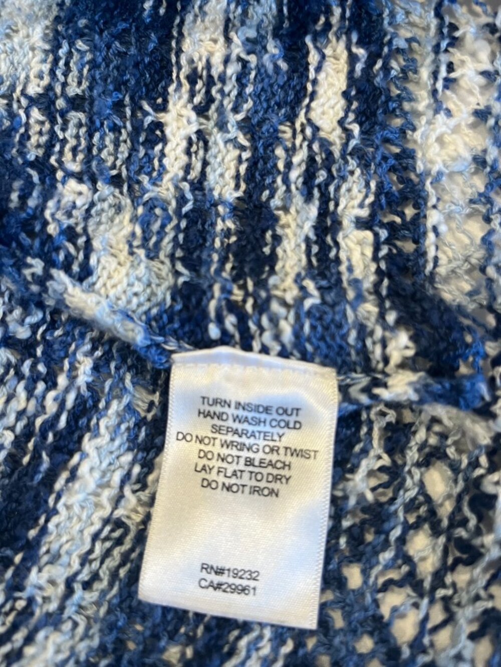 Alfred Dunnaer Open Front Sweater - Blue & White - PXL - Like New - Picture 4 of 8